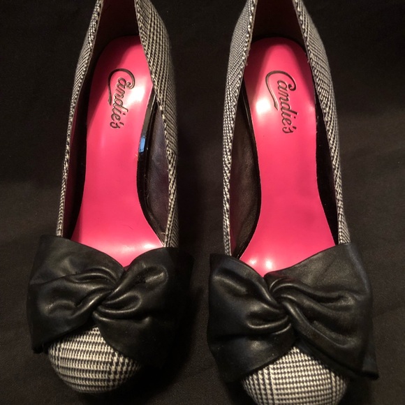 NWOT Candies Black & White Heels - Picture 2 of 7
